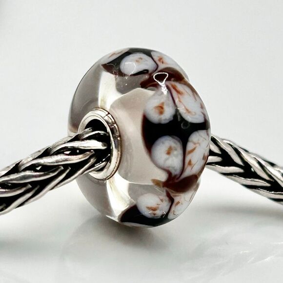 TROLLBEADS Butterfly Unique LAA 925S NEW! Dark Purple White Gold Shimmer - Picture 2 of 6